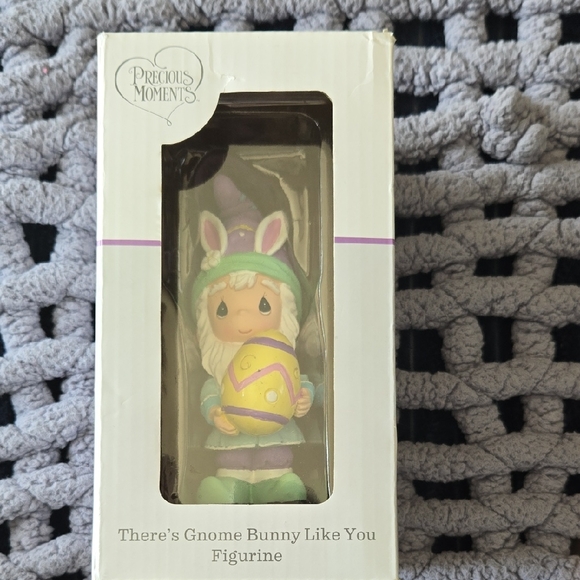 Precious Moments Purple and Yellow Gnome Bunny Figurine